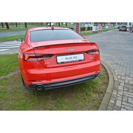 Накладка сплиттер на задний бампер на Audi A5 B9 S-Line